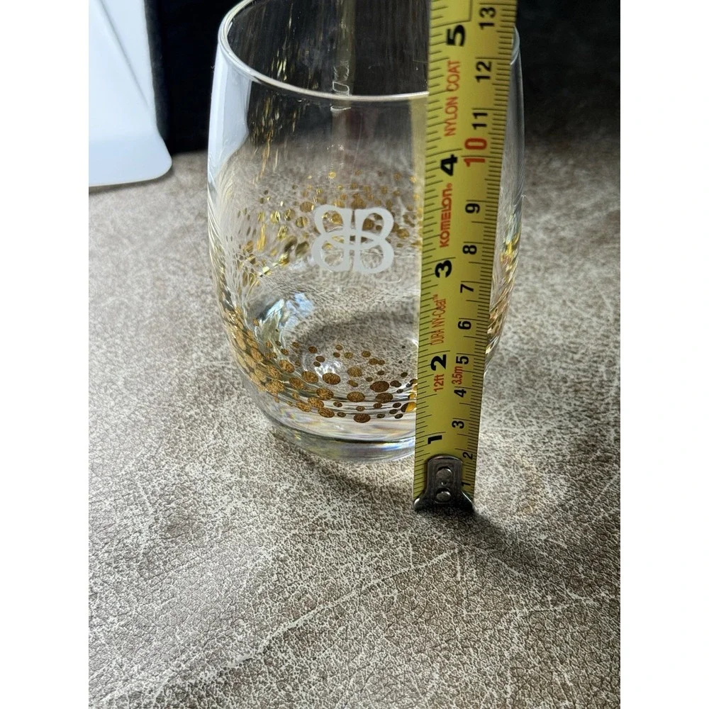 Baileys Irish Cream Gold Dot Confetti Etched Rocks Low Ball‎ Glasses Barware (4)